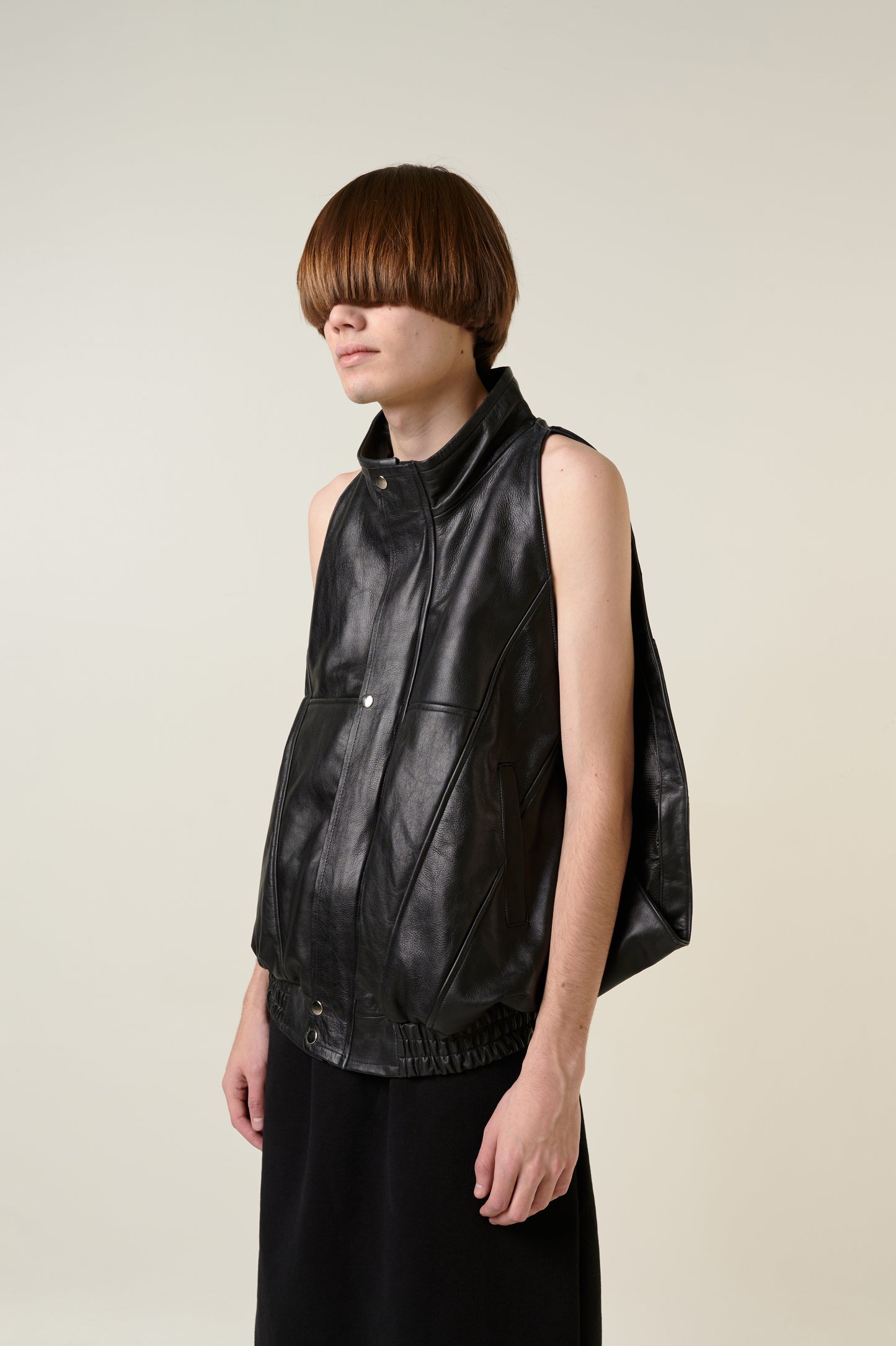 DARK LEATHER VEST
