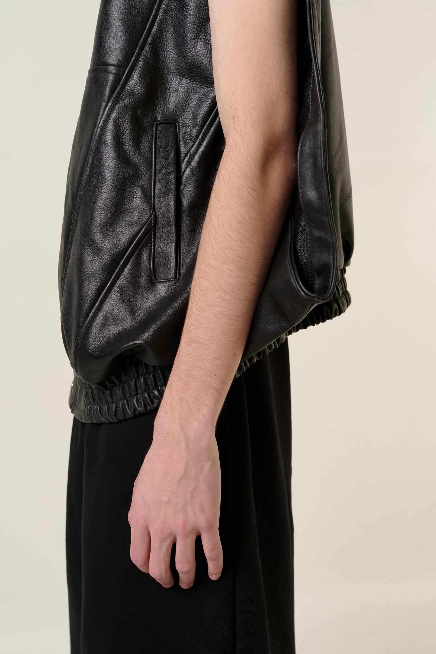 DARK LEATHER VEST