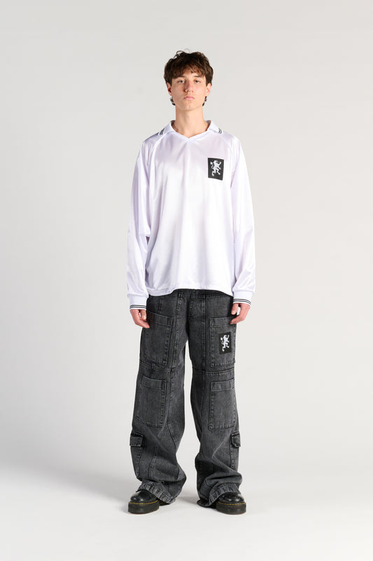 RETRO WHITE SOCCER JERSEY