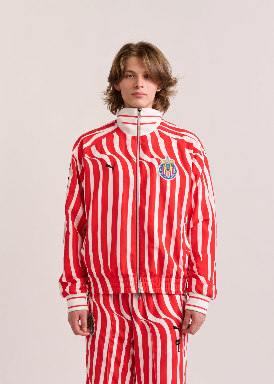 PUMA X LYM X CHIVAS RED AND WHITE SWIRL SPORT JACKET SELECT