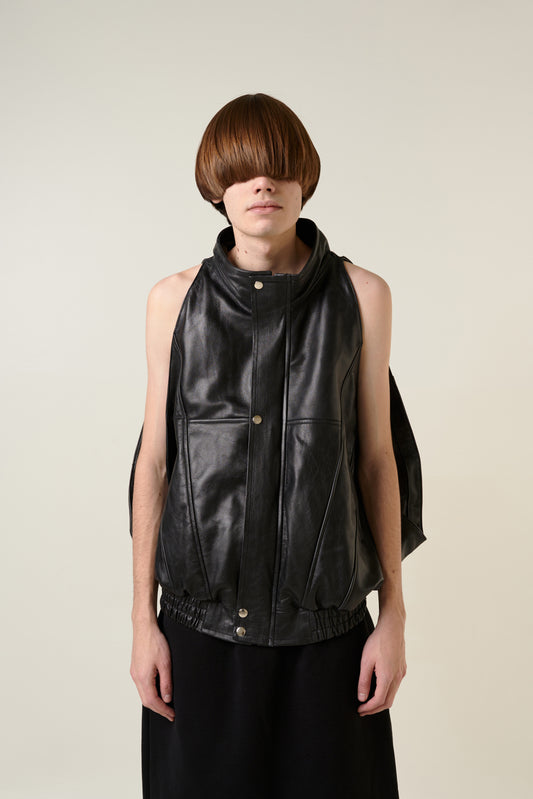 DARK LEATHER VEST